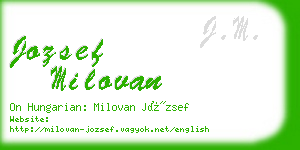 jozsef milovan business card